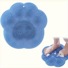 Non-Slip Silicone Foot Scrubber Shower Mat back Exfoliating mat foot/back Cleane
