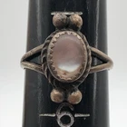 Vintage Native American Southwestern Mother of Pearl Sterling Silver Ring Size 5