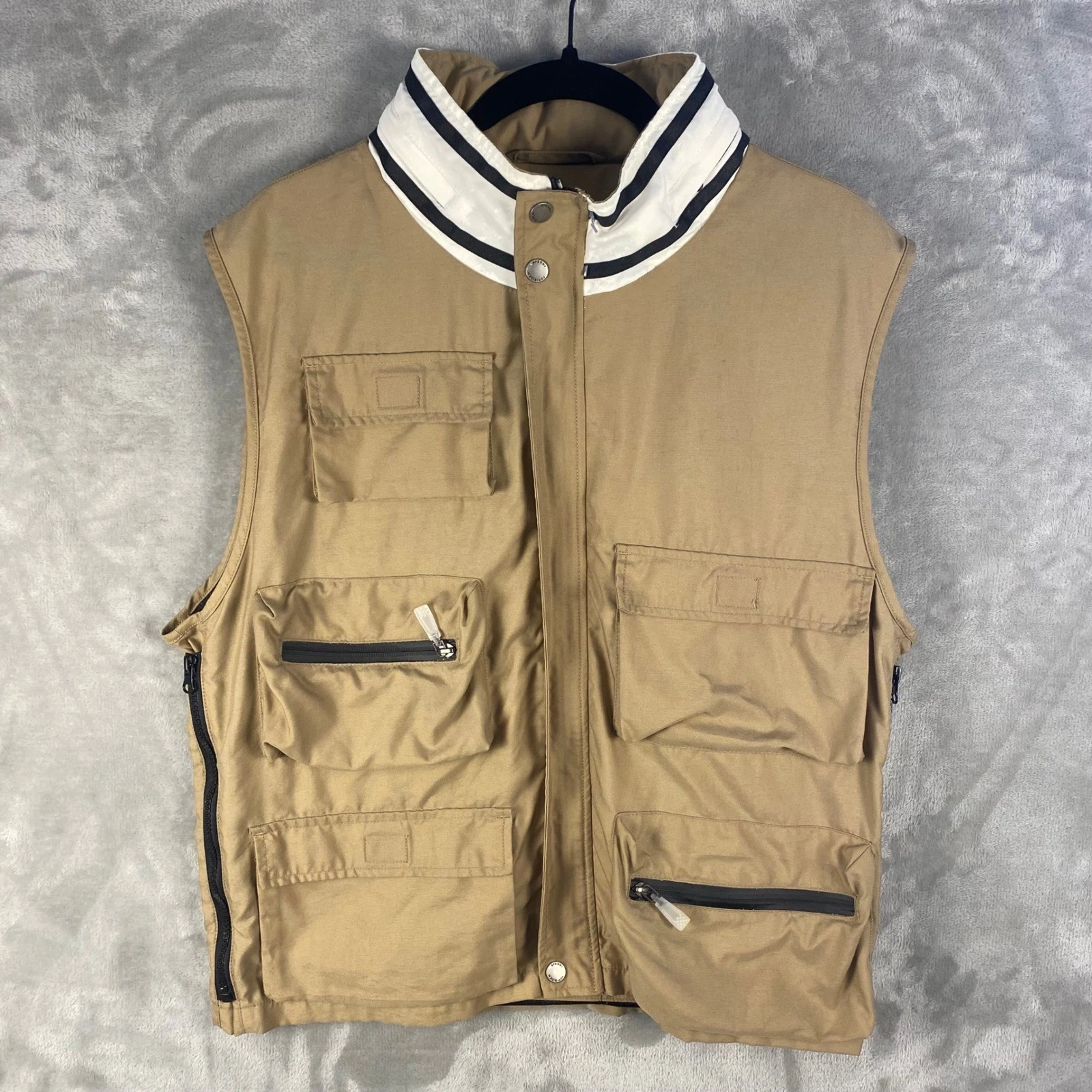 Sperry Top-Sider Mens L Tan Khaki Utility Fishing Travel Vest