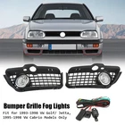 LED Lamp Fog Light+Front Bumper Grill Set For VW MK3 Golf Jetta Cabrio 1993-1998