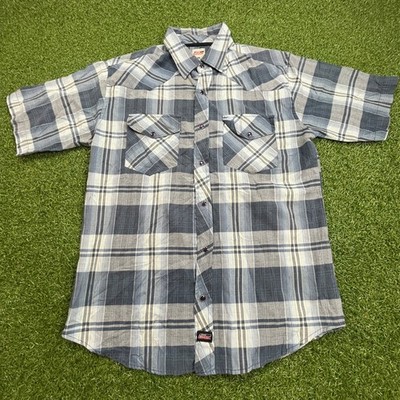 Dickies Hemd Blau gesteift Shirt Herren Shirt Größe Sommer Sport M