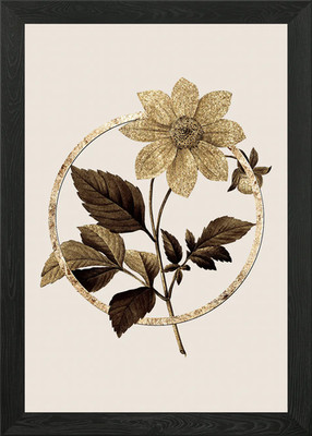 Gold Dahlie Simplex Blume gerahmtes Wandbild Poster Leinwanddruck Bild