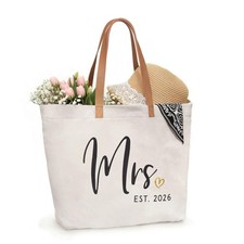 ELEGANTPARK Mrs Gifts for Bride 2026 - Large Canvas One Size, 2026 Mrs.