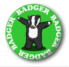 BADGER BADGER BADGER - 25mm 1" Button Badge - Novelty Cute Mushroom Snake
