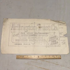 Vintage Hand Drawn Billboard Sign Ad Sample: Arlington Trust Company MA Bank