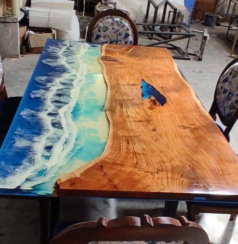 Ocean Epoxy Resin Center Sofa Dining Table Top Kitchen Slab Countertop Desk Slab - Picture 3 of 10