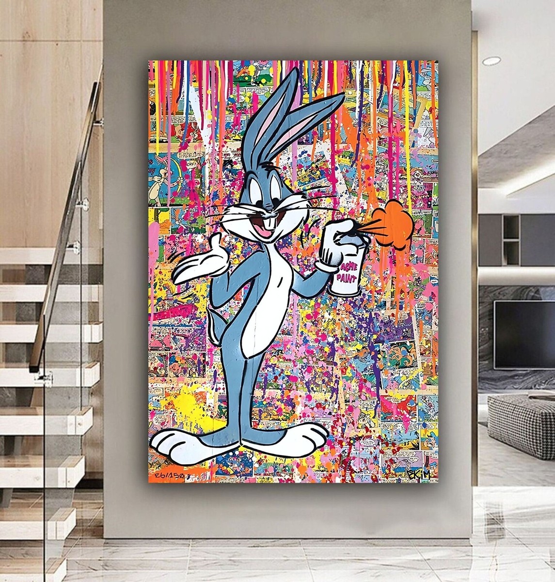 Poster Walk Like A Boss Comic Cartoon Bugs Bunny Wandbild Kunstdruck