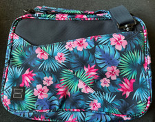 Quaatz Floral Palmate Blue Bible Cover/Carrying Case Women Men Handles  NEW