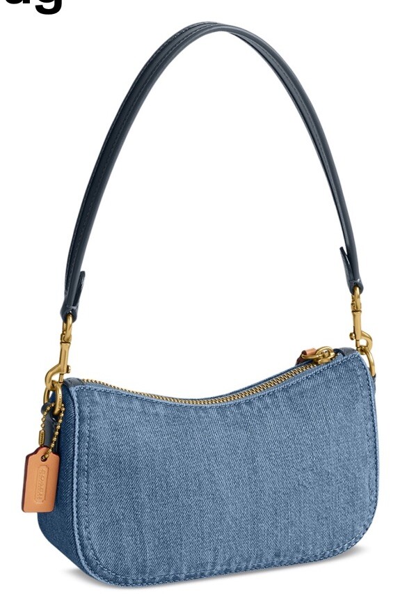 バッグ COACH Shoulderbag denim indigo signature Coach Denim Signature Shoulder Bag Indigo Limited Edition Leather
