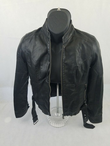 Express Woman Motorcycle Jacket Black Small Full Zip - Picture 2 of 7
