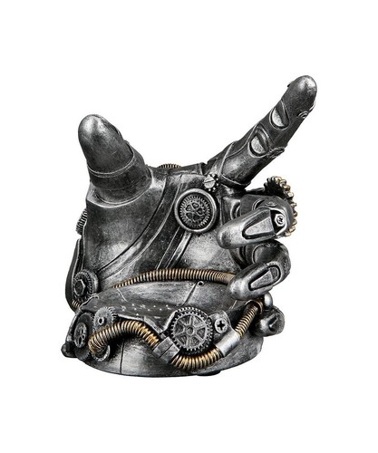 Statua Decorativa Steampunk Decorazione Industriale Stile Argento Poliresina - Foto 103 di 106