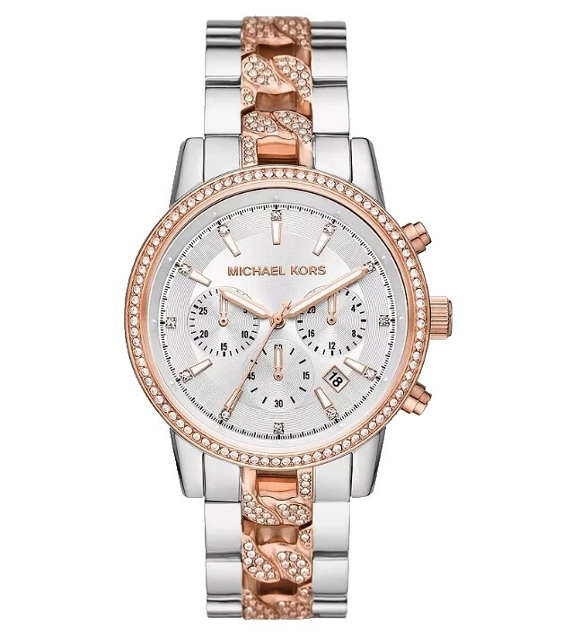 Plata acero inoxidable Michael Kors Darci caso Relojes de pulsera