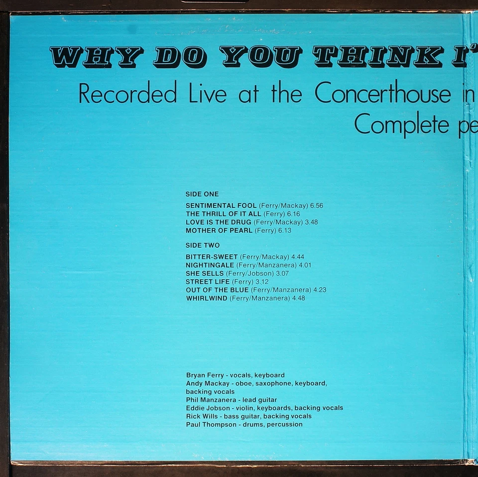 Roxy Music - Why Do You Think I'm A Funky Chick? - vinyl 2xLP [NHB3-112] SWEDEN - Image 4 of 4