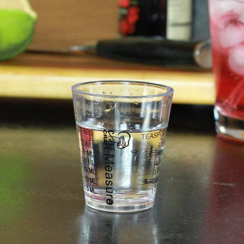 Classic Plastic Shot Glass Measurer, 1 Ounce Teaspoon/Tablespoon, Clear - Picture 4 of 12