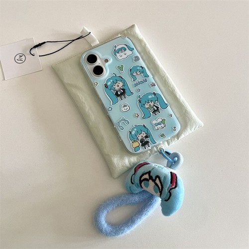 Cute Cartoon Hatsune Miku Case Cover For iPhone 16 Pro Max Plus 15 14 13 Pro - Photo 5 sur 9