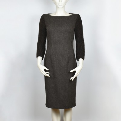 Max&Co MAX MARA Dress Lined Knitted Polyester Wool Blend Brown Italy Size 4 US