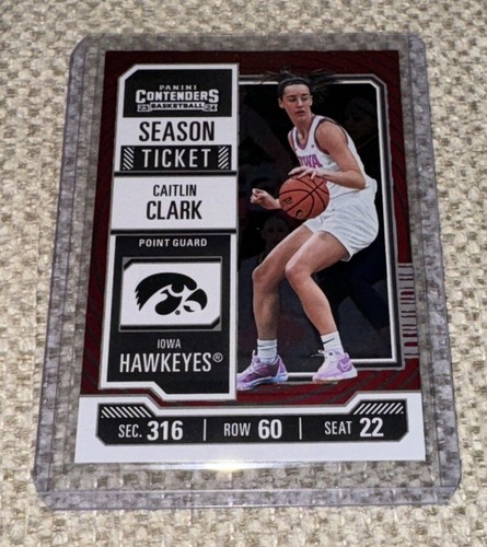 2023-24 Panini Caitlin Clark Collection Contenders Season Ticket CC4 Red Foil