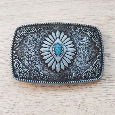 Turquoise Western Belt Buckles For Men Boho Western Cowboys Buckle