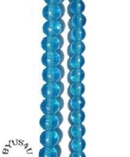 ROUND DRUK GLASS BEADS AQUA RAINBOW AB 16" STRAND PICK SIZE 4mm or 6mm