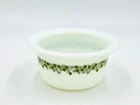 Vintage Pyrex Butter Tub Round Dish Milk Glass Spring Blossom Green #75 No Lid