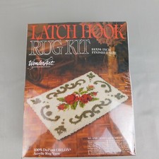 Vintage Wonder Art 4725 Roses  Scrolls Latch Hook Rug Kit Sealed 70s 80s