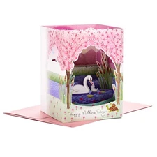 3D Pop-Up MOTHER'S DAY Greeting Card Hallmark Paper Wonder Collection Swan NIP