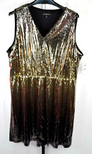 Lane Bryant Sleeveless Sequin Dress Plus Size 20 Gold and Black Ombre Metallic