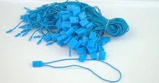 7" 2000 Pcs BLUE Hang Tag Nylon String FLAT Head Snap Lock Loop Fastener Ties