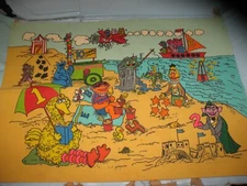 Rare Vintage  Sesame Street Muppets, Inc. 26" x 19" Felt Wall Hanging