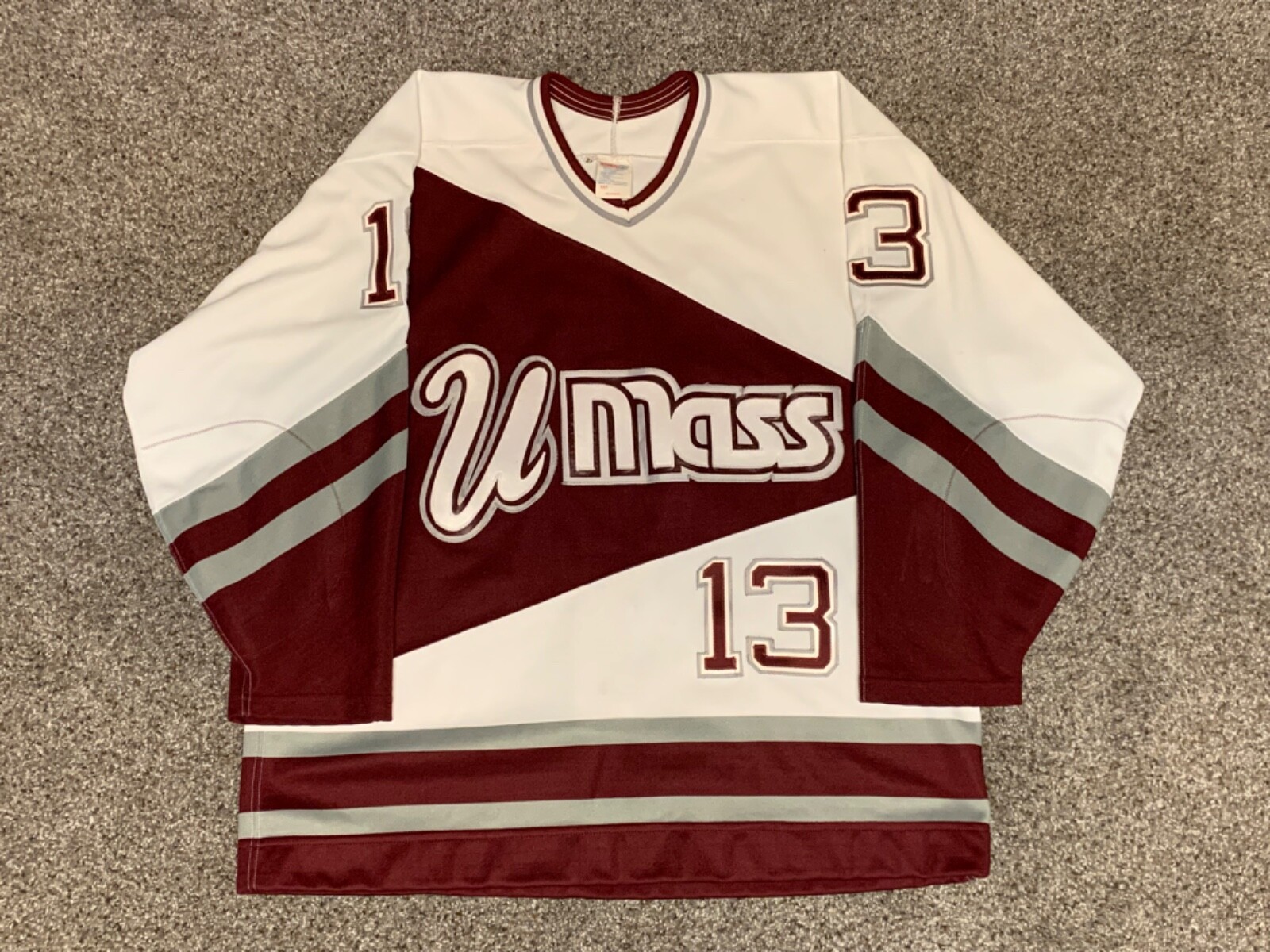 Authentic Replica CCM UMass Minutemen “Flag” Hockey Jersey 13 eBay