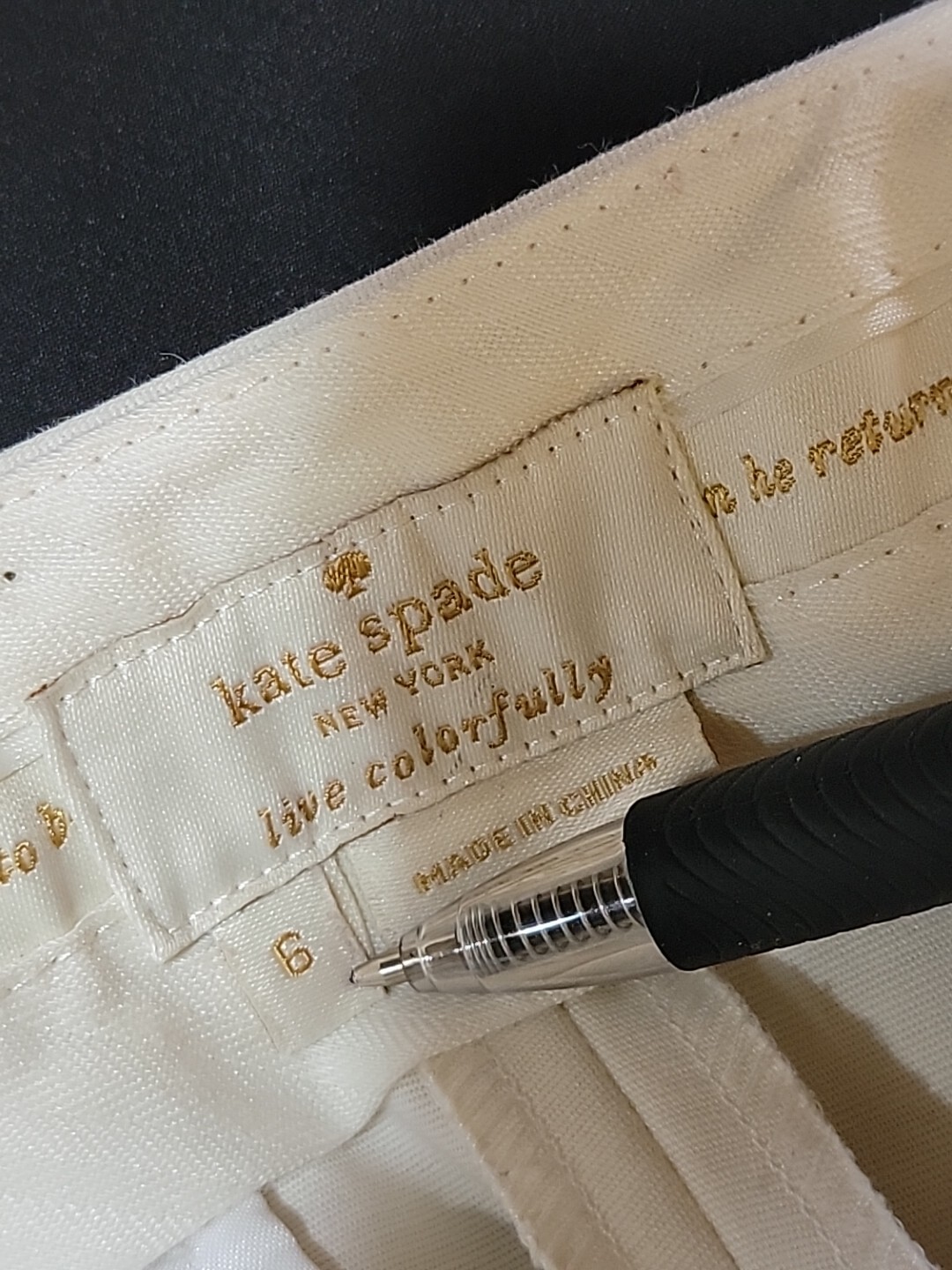 Kate Spade Women's Size 6 White Cropped Pants Side Zipper Closure #6 thumbnail 12