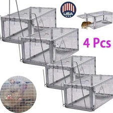 1-4 Pcs Mouse Trap Rat Trap Rodent Trap Live Catch Cage Easy to Set Up and Reuse