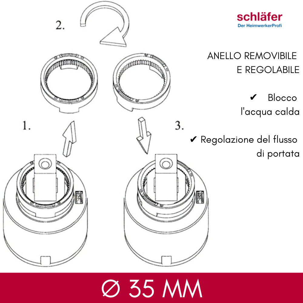 Kerox Kartusche K35a Schläfer | Ersatz-Keramik Kartusche Kerox 25 Für Wasserhahn Mischbatterie Blanco Kartusche 121894