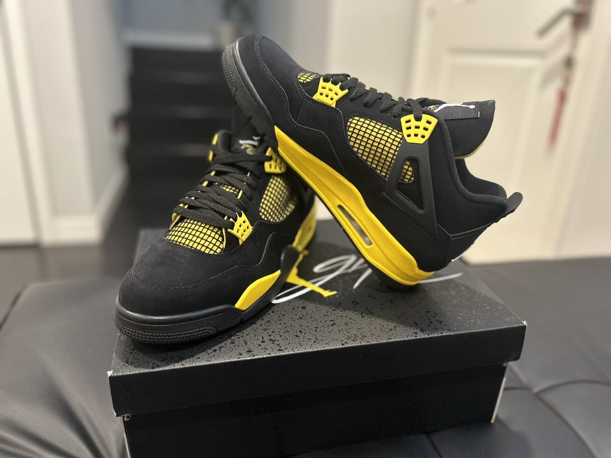 Nike Air Jordan 4 Retro Shoes Thunder 2023 Black Yellow DH6927-017 Nike Air Jordan 4 Retro Shoes Thunder 2023 Black Yellow  main image 3