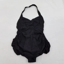 Rose Marie Reid Swim 50s Vintage Magic Lengths Black Ruched Pin Up Play Suit VLV