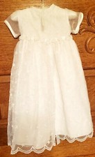 Vintage Pure White Lacy Embroidered Christening Gown 6/9 months. Made In USA