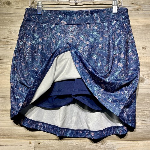 Greg Norman Golf Skort Monet Print Blue Pink Abstract Size Small Stretch Tennis - Picture 2 of 8