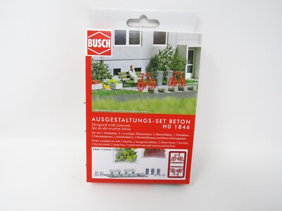 #ad Busch HO 1846 Public Park Apartment Green Space Scenic Accessory Detail Set $33.29