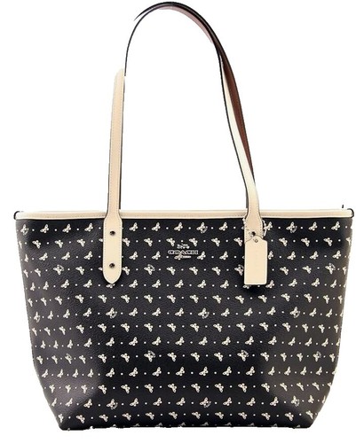 COACH Butterfly Bandana City Zip Tote F59329 - White w/ Paisley
