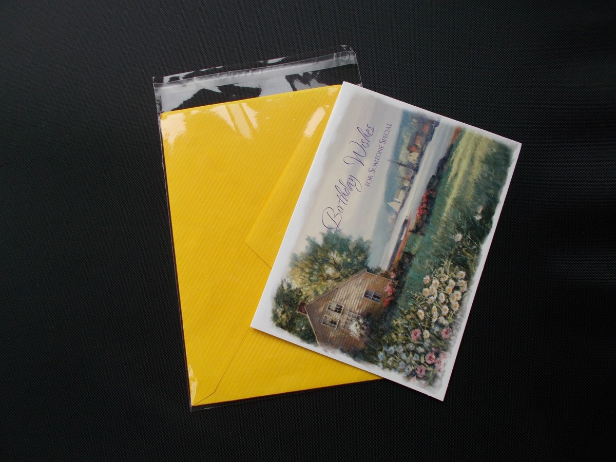 200 Clear Cello Bags 5 7/16 X 7 1/4 Inch For A7 Cards + Envelopes - Lip Adhesive