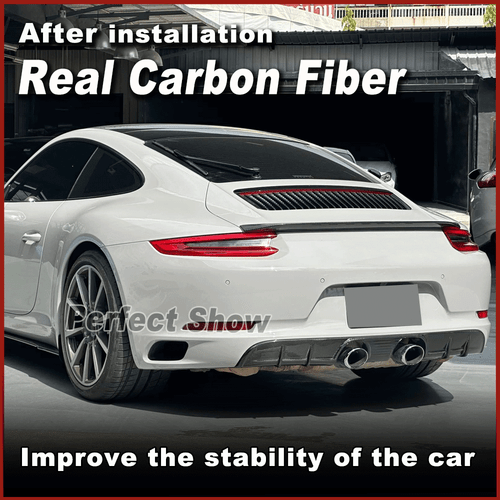 Fit For Porsche 911 991 2012-2018 REAL Carbon Rear Trunk Wing Boot Spoiler Lip  - Foto 3 di 13