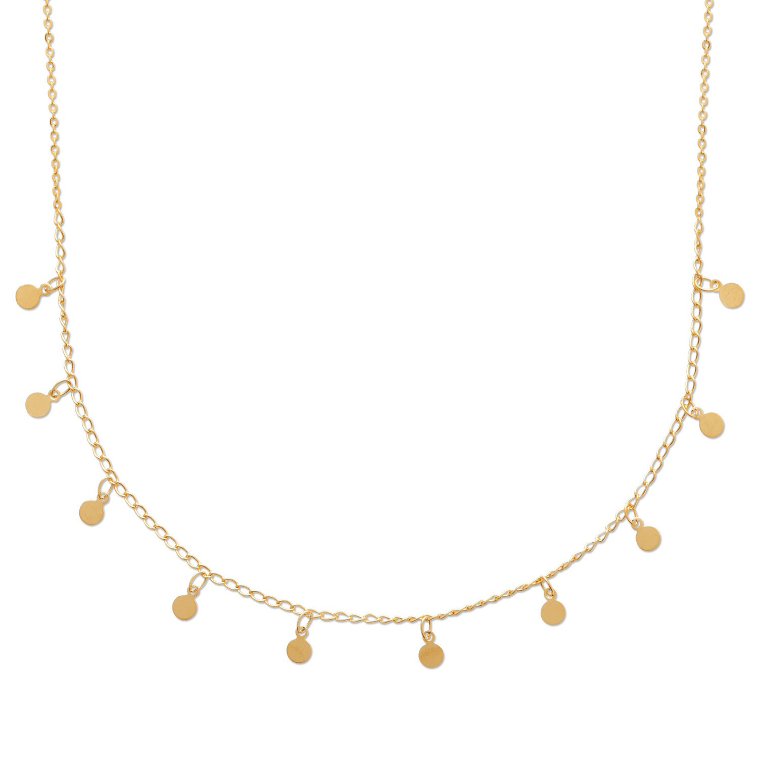 Collier pampilles chaîne maille forçat en plaqué or jaune pour femme
