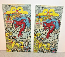 Lot of 2 Collectable Spider-Man McDonald's Happy Meal Bag - 1995 W-79