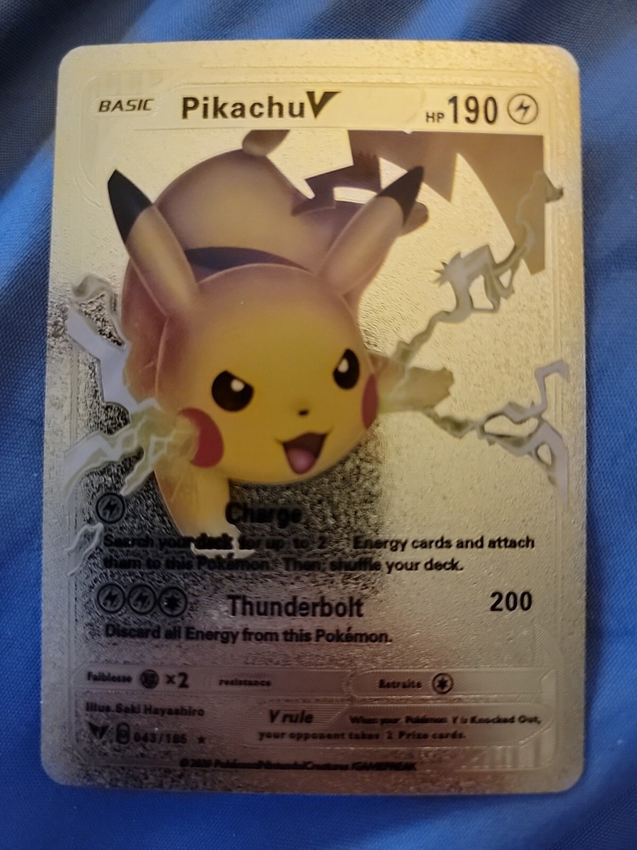 Gold Pokemon Pikachu V 43/185 | eBay
