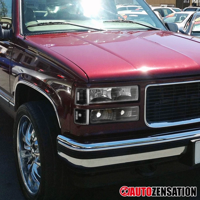 Fit 1994-1998 GMC C/K 1500 Sierra Yukon Black Corner Lights Parking Signal Lamps - Изображение 2 из 4