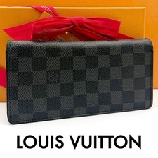 Louis Vuitton Damier Graphite Portefeuille Brazza Long Wallet Black