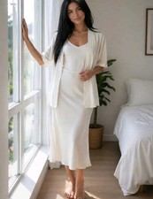 EUC Beautiful Vintage 3 Piece Ivory Caribe Long Skirt Set XL