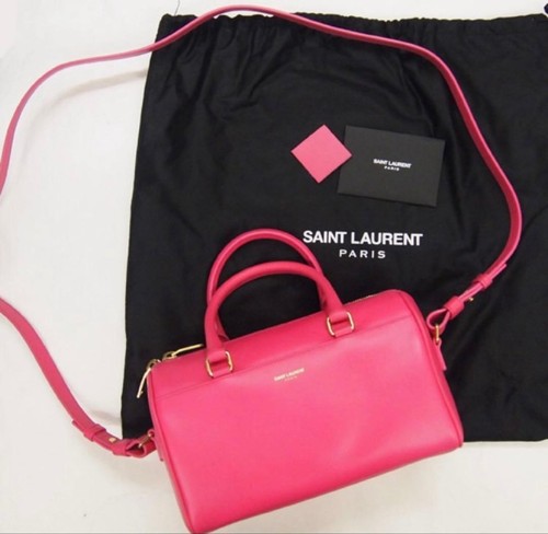 YSL Saint Laurent Handbag Shoulder Bag Pink Fuchsia Leather 2way Women's