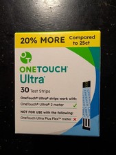 OneTouch Ultra Blood Glucose Test Strips 30ct. Exp 5/2027 