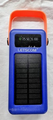 Letscom 30kmAh Solar Power Bank with Integrated Cables & Handle Red